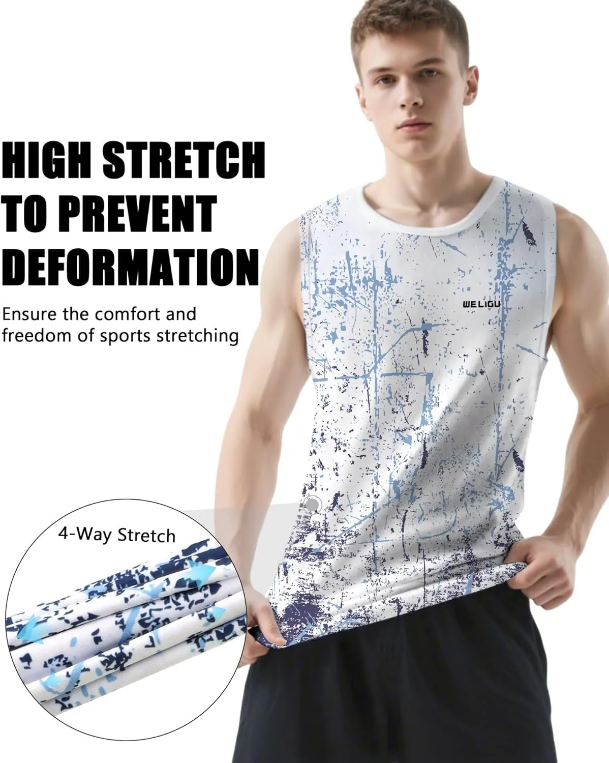Men's Tank Tops - Moisture-Wicking Gym Shirts, Breathable Workout & Beach Sleeveless Shirts for Men