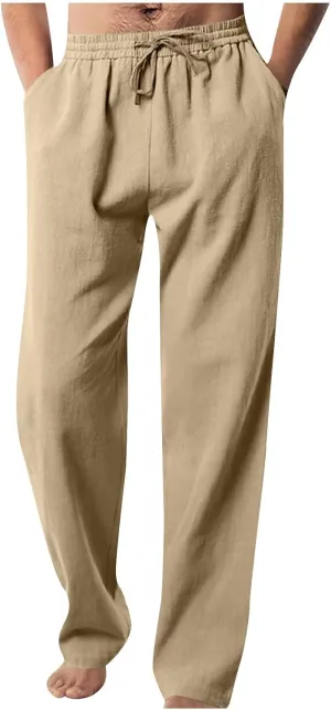 Mens Work Pants,Men Baggy Casual Comfy Long Pants Relaxed Loose Fit Wild Pants Mens Casual Baggy Drawstring Pants