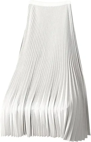 Midi Skirts for Women Solid Casual Vacation Plus Size Skirt Satin Pleated Skirts Comfortable Fit Big and Tall Skirt