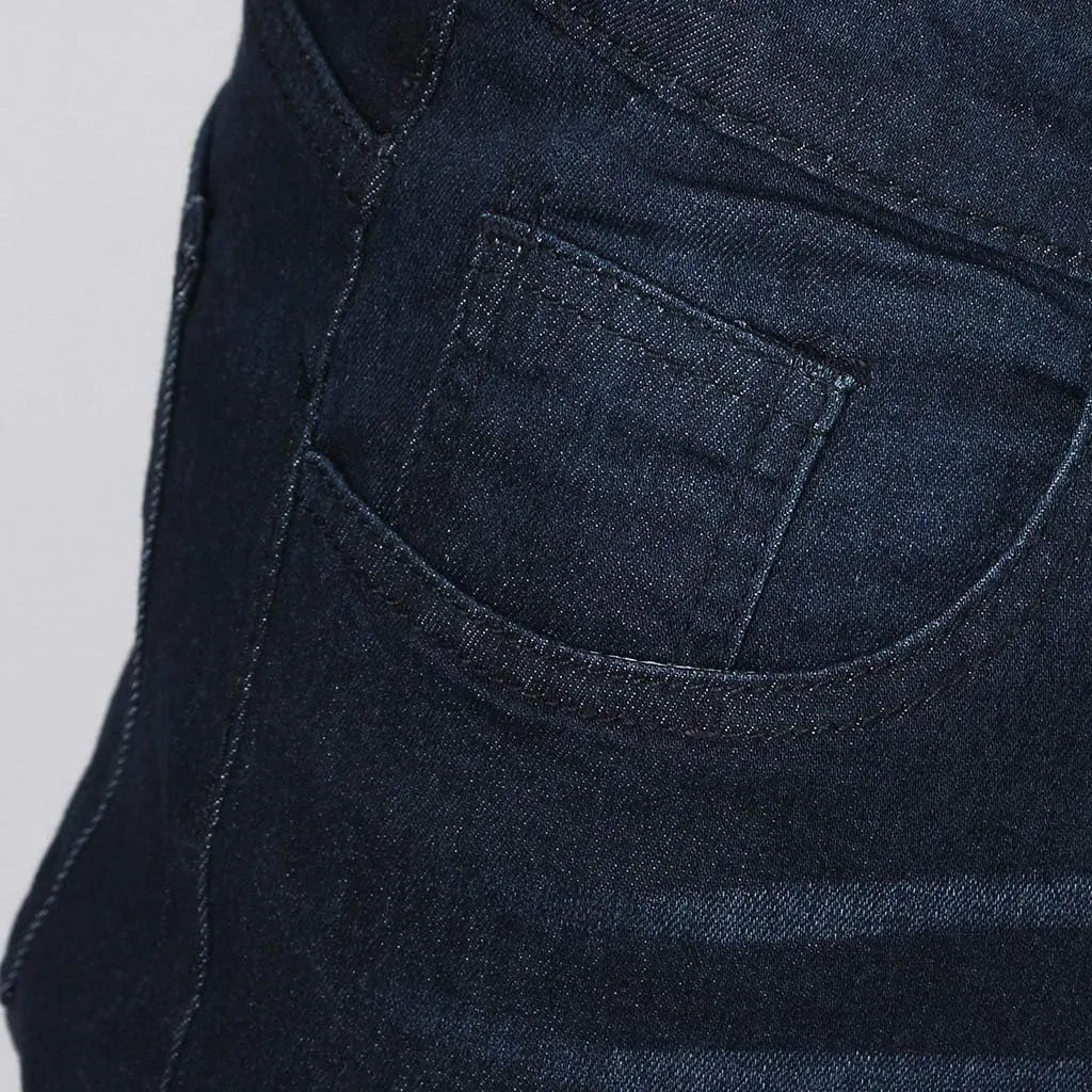 MIDOO Ripped Jeans Men Solid Relaxed Fit High Waist Skinny Jeans Denim Pants Casual Fashion Straight Leg Jean Pants