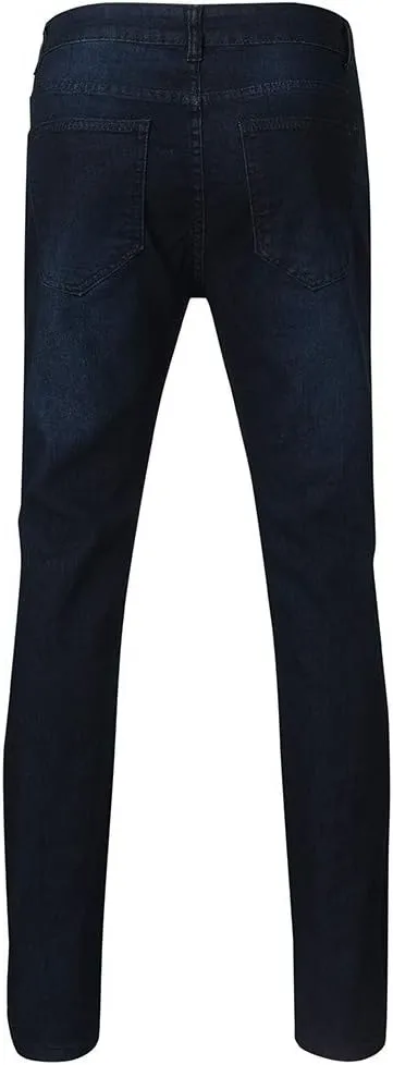 MIDOO Ripped Jeans Men Solid Relaxed Fit High Waist Skinny Jeans Denim Pants Casual Fashion Straight Leg Jean Pants