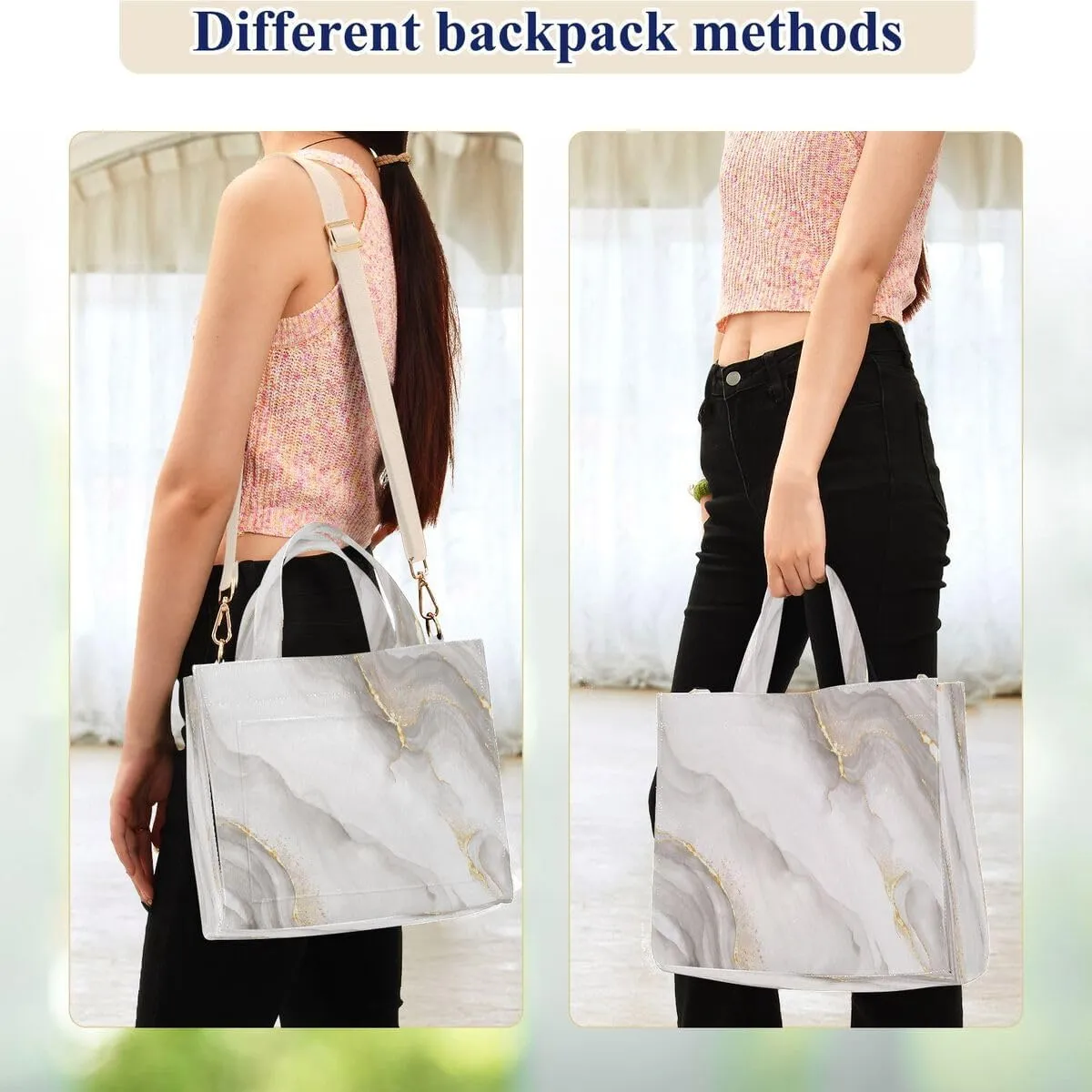 MNSRUU Corduroy Tote Bag for Women, Marble Artwork Tote Bag Crossbody Hobo Handbag Shoulder Bag for Work Travel