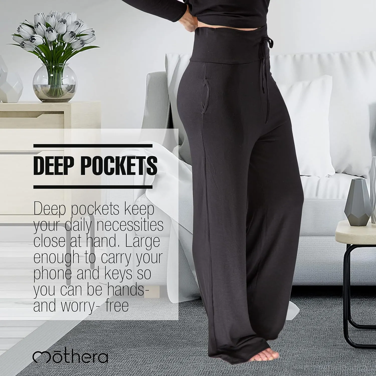 Mothera Postpartum Pajamas Maternity Loungewear Set Nursing Pajamas for Easy Breastfeeding, Adjustable Drawstring