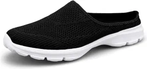 Mules for Women 2025 Garden Clogs Shoes Slip on Sneakers Women Arch Support Orthopedic Shoes Backless Sneakers Armadillo Clogs Summer Knit Flats Lightweight Breathable Comfortable Walking Shoe