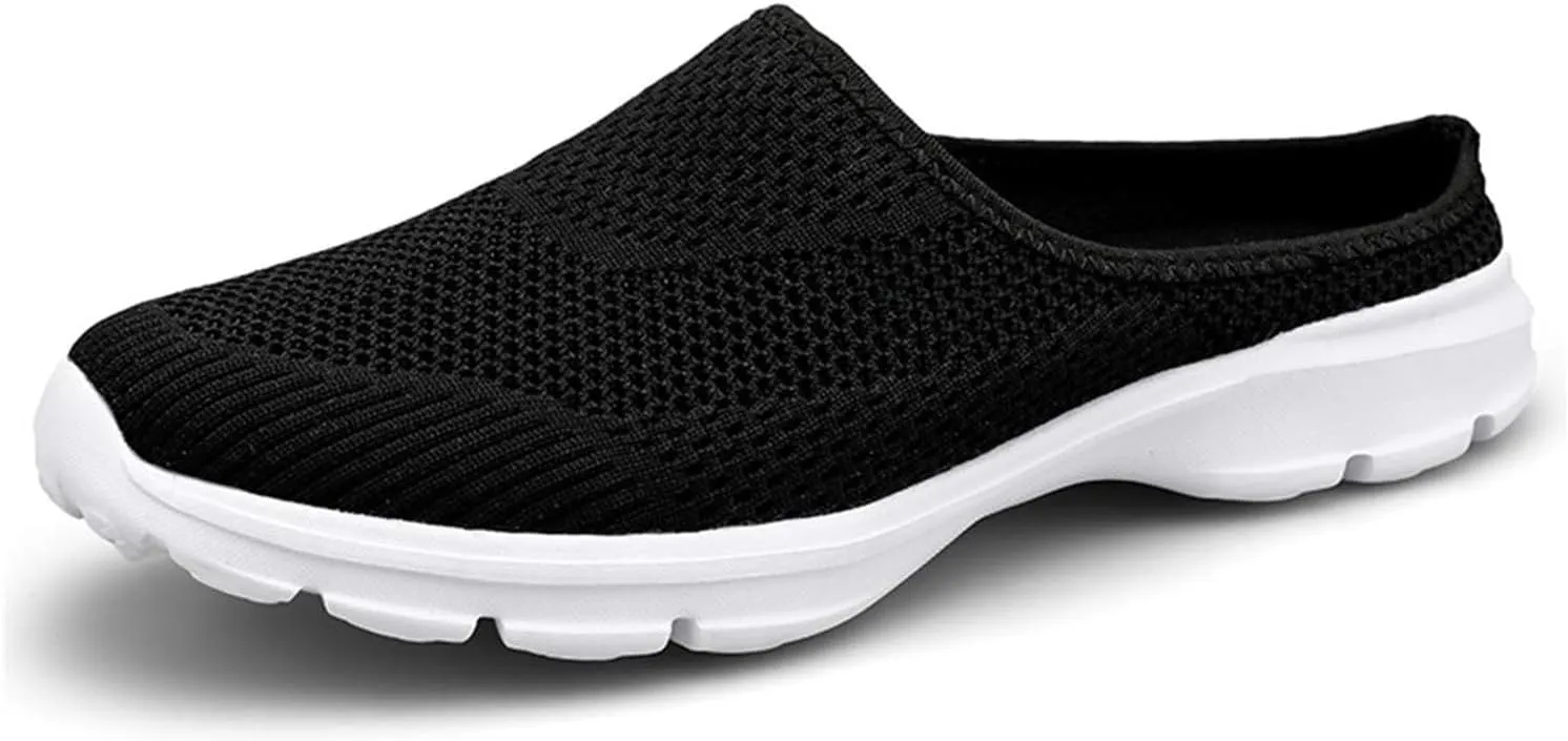 Mules for Women 2025 Garden Clogs Shoes Slip on Sneakers Women Arch Support Orthopedic Shoes Backless Sneakers Armadillo Clogs Summer Knit Flats Lightweight Breathable Comfortable Walking Shoe