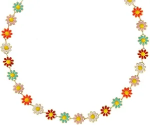 Multicolor Floral Necklace, Daisy Flower Pendant, fashion jewelry, Handcrafted Jewelry