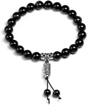 Natural Color Obsidian Stone Handmade Bead Bracelet Buddha Tibetan Bracelets & Bangles For Women Men 