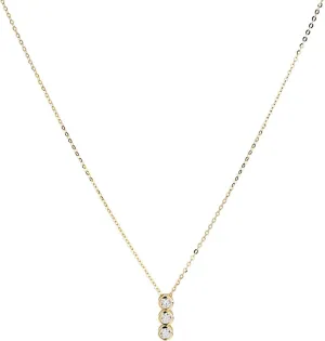 Necklaces for Women Gold Stack, Stacking Necklaces for Women Round with Cubic Zirconia 14K Yellow Gold 42cm