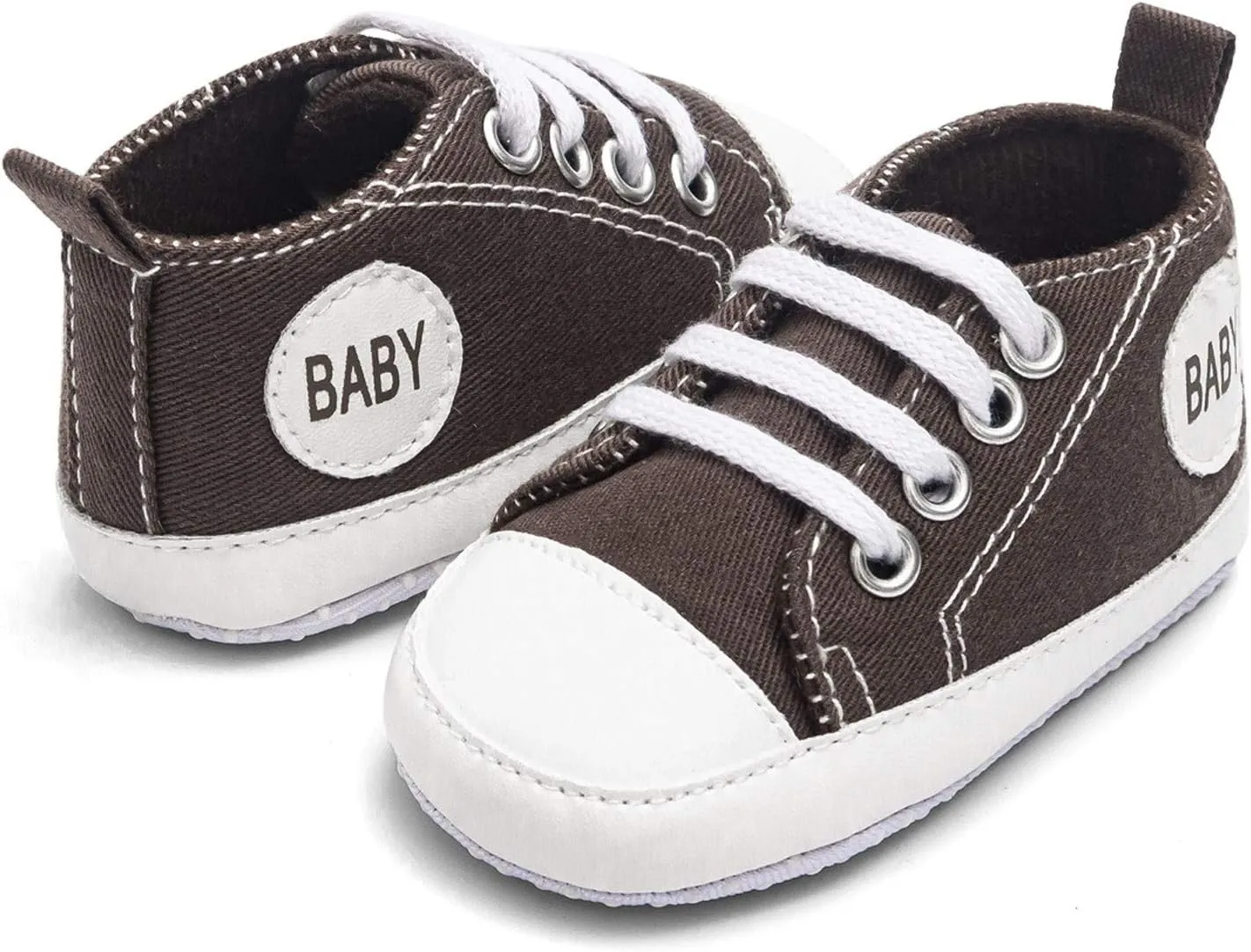 Newborn Baby Girls Boys Canvas Sneakers Soft Sole High-Top Ankle Shoes Infant First Walkers Crib Shoes Slip on