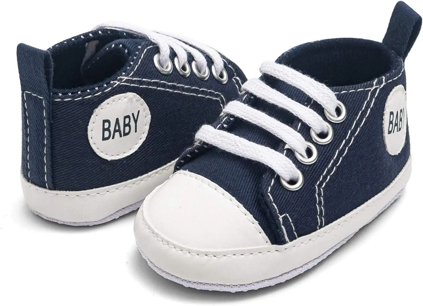 Newborn Baby Girls Boys Canvas Sneakers Soft Sole High-Top Ankle Shoes Infant First Walkers Crib Shoes Slip on
