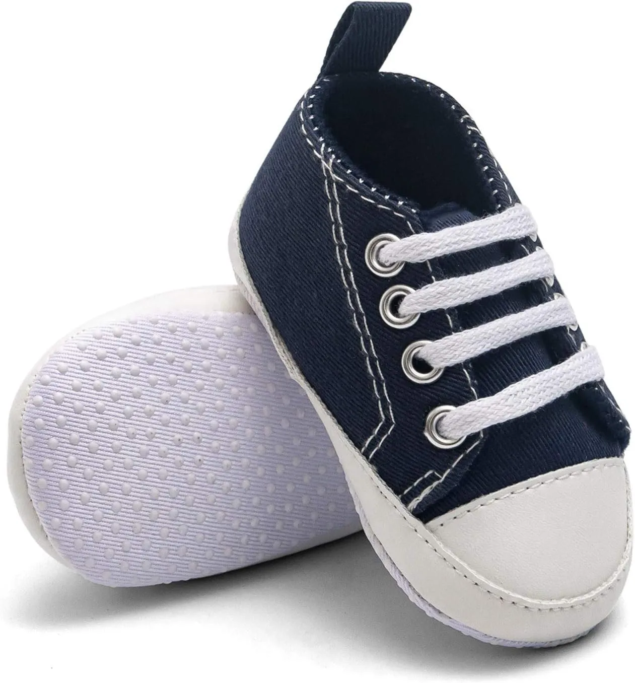 Newborn Baby Girls Boys Canvas Sneakers Soft Sole High-Top Ankle Shoes Infant First Walkers Crib Shoes Slip on