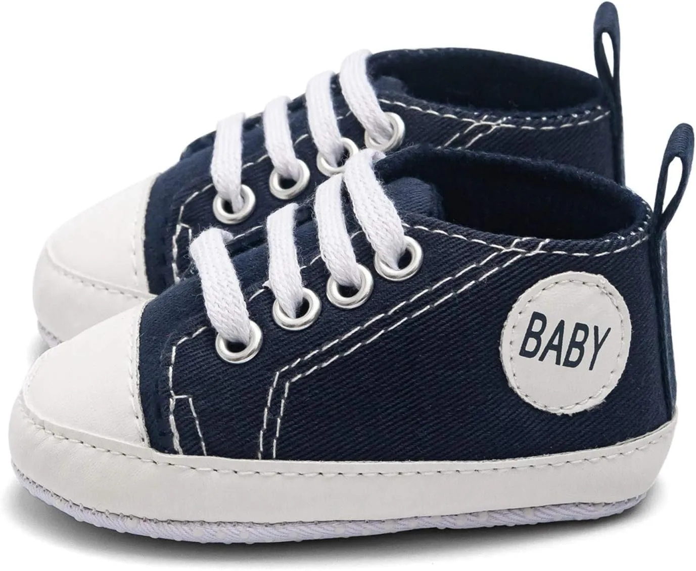 Newborn Baby Girls Boys Canvas Sneakers Soft Sole High-Top Ankle Shoes Infant First Walkers Crib Shoes Slip on
