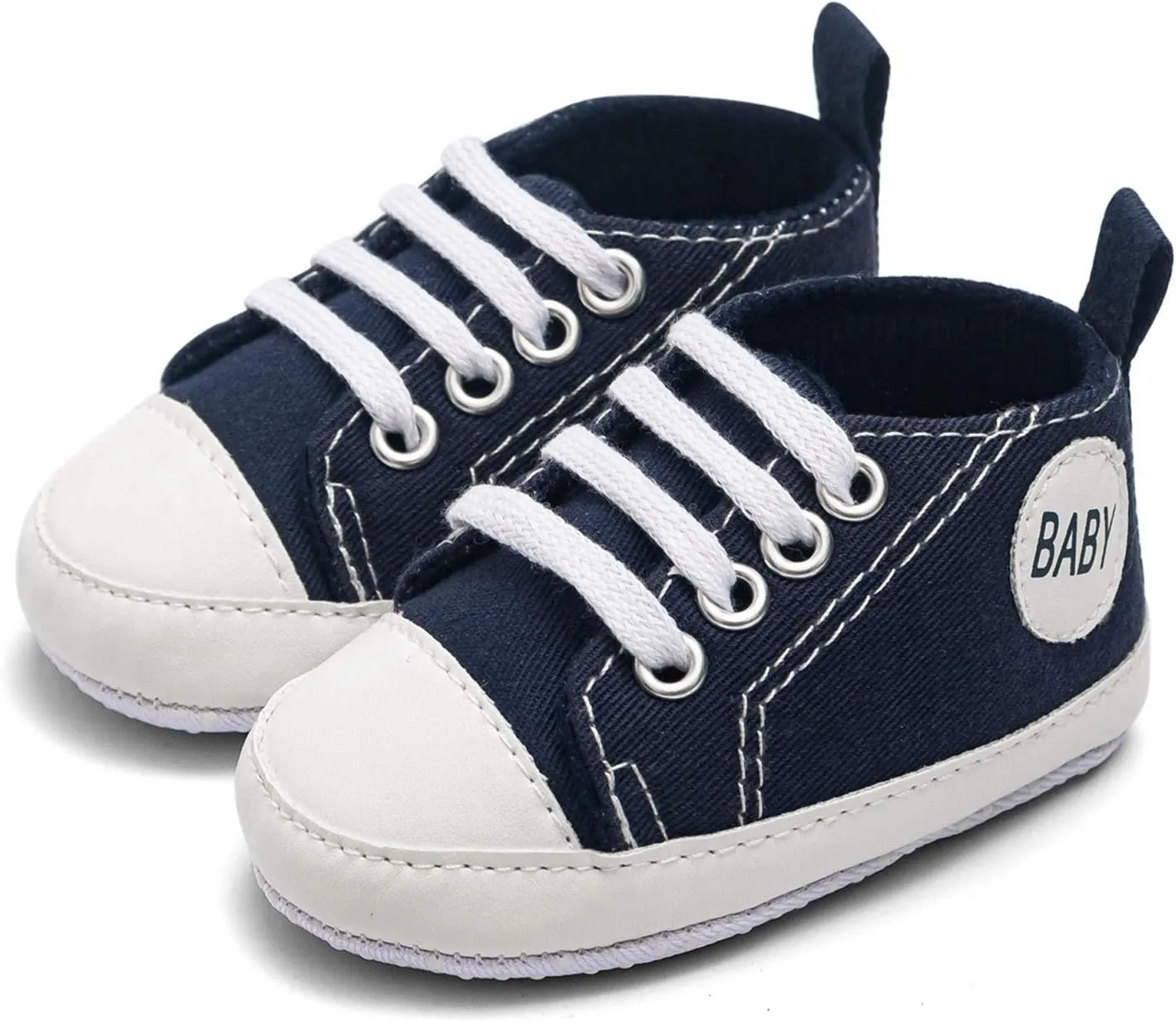 Newborn Baby Girls Boys Canvas Sneakers Soft Sole High-Top Ankle Shoes Infant First Walkers Crib Shoes Slip on