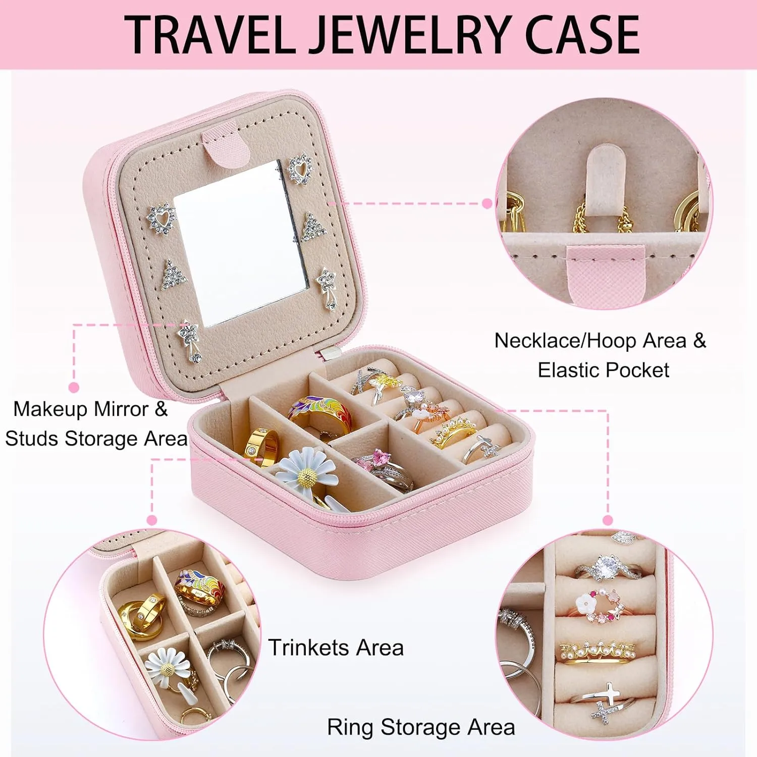 Niece Gifts from Auntie Jewelry Box for Women Teen Girls, Small Travel Jewelry Case Jewelry Holder Organizer Jewelry Box Inspirational Gifts for Niece Girls Women(Niece)