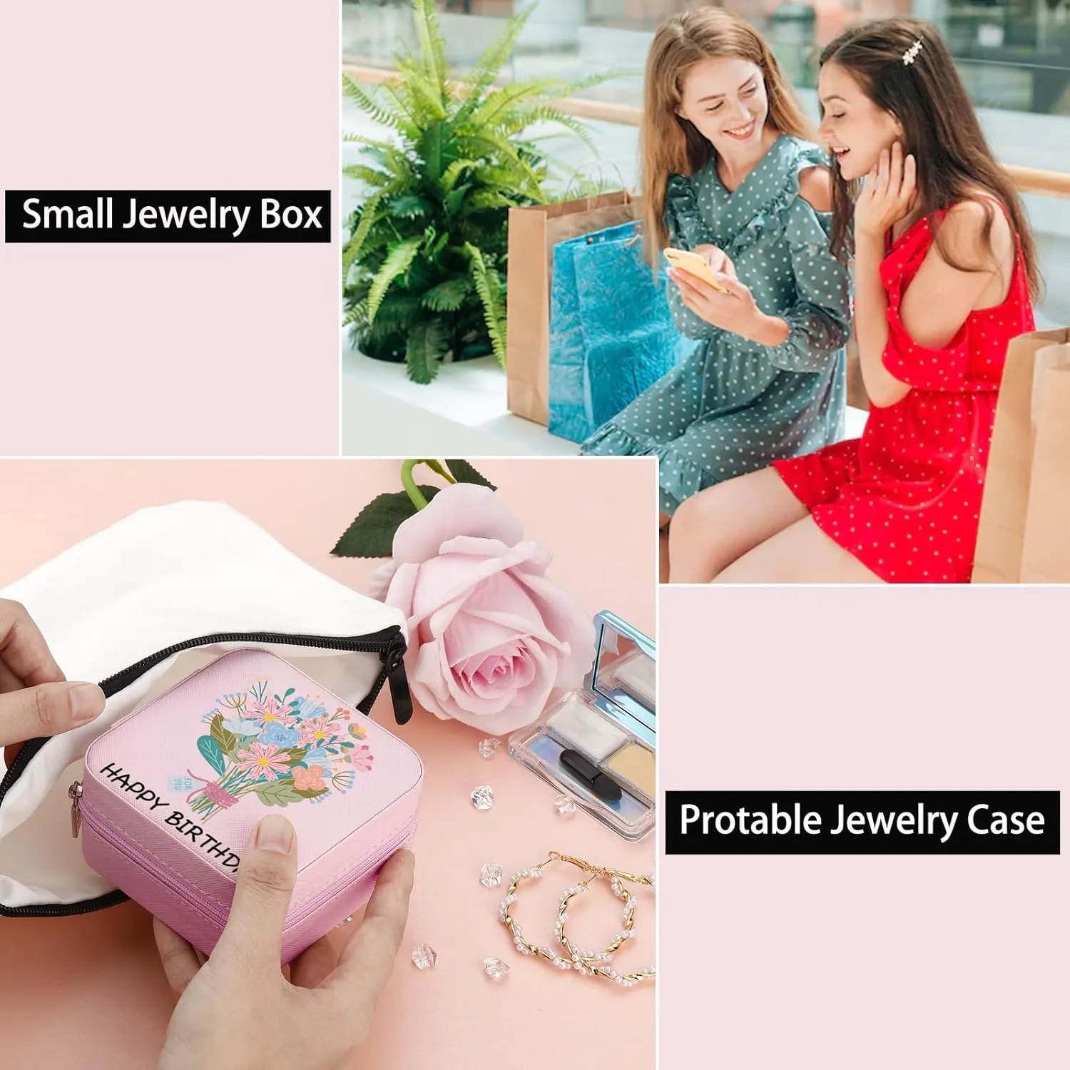 Niece Gifts from Auntie Jewelry Box for Women Teen Girls, Small Travel Jewelry Case Jewelry Holder Organizer Jewelry Box Inspirational Gifts for Niece Girls Women(Niece)