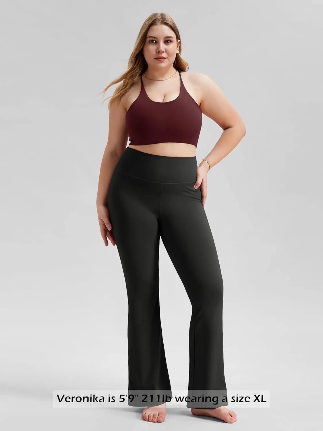 ODODOS Women's Bootcut Yoga Pants Tummy Control Non See Through Bootleg Gym Workout Pants