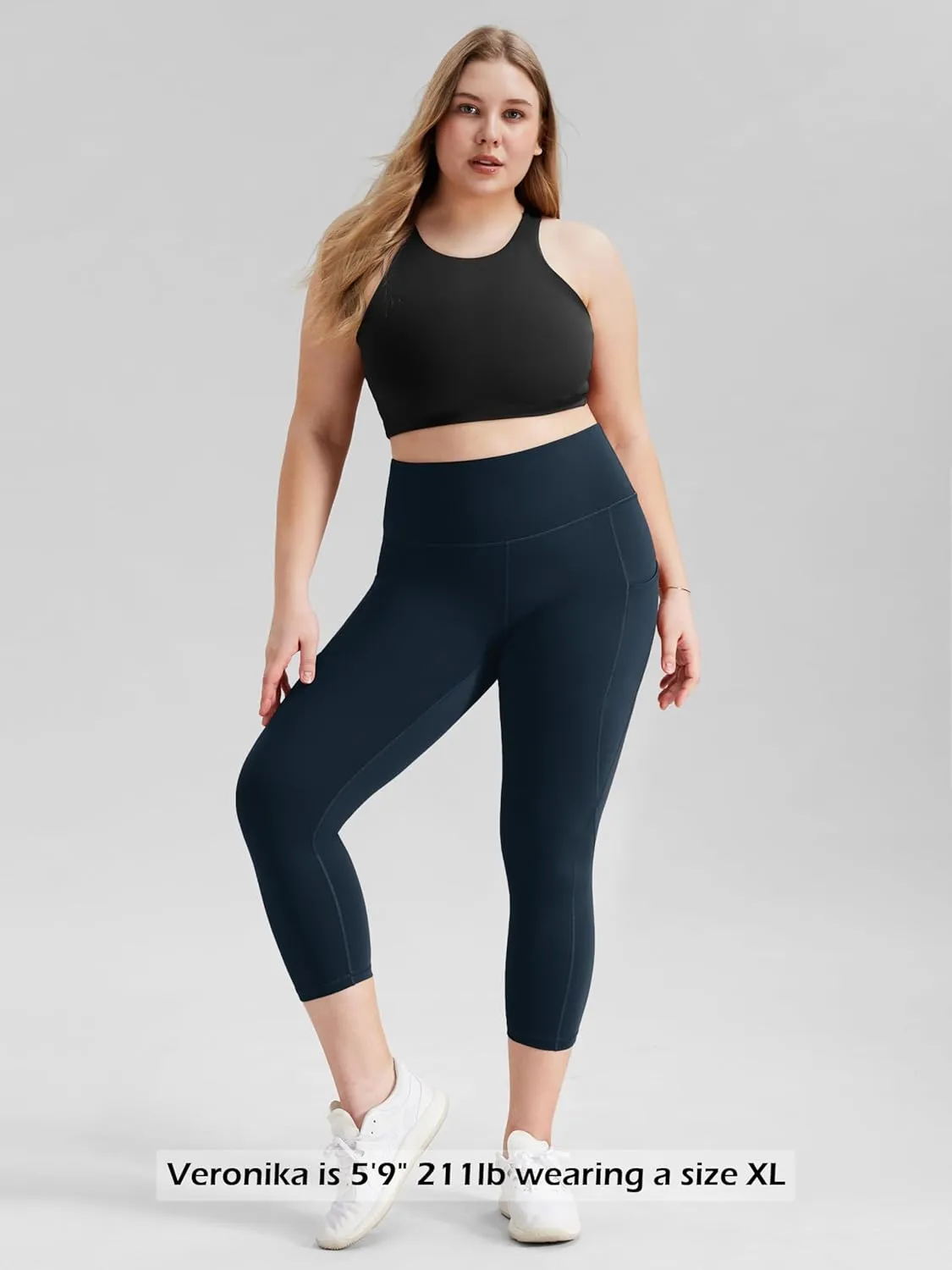 ODODOS Women's High Waisted Yoga Leggings with Pockets, Tummy Control Non See Through Workout Athletic Running Yoga Pants