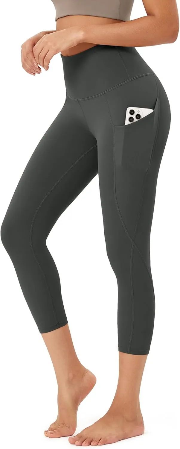 ODODOS Women's High Waisted Yoga Leggings with Pockets, Tummy Control Non See Through Workout Athletic Running Yoga Pants