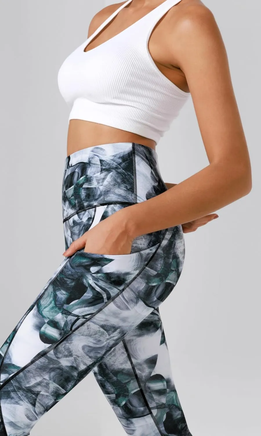 ODODOS Women's High Waisted Yoga Leggings with Pockets, Tummy Control Non See Through Workout Athletic Running Yoga Pants