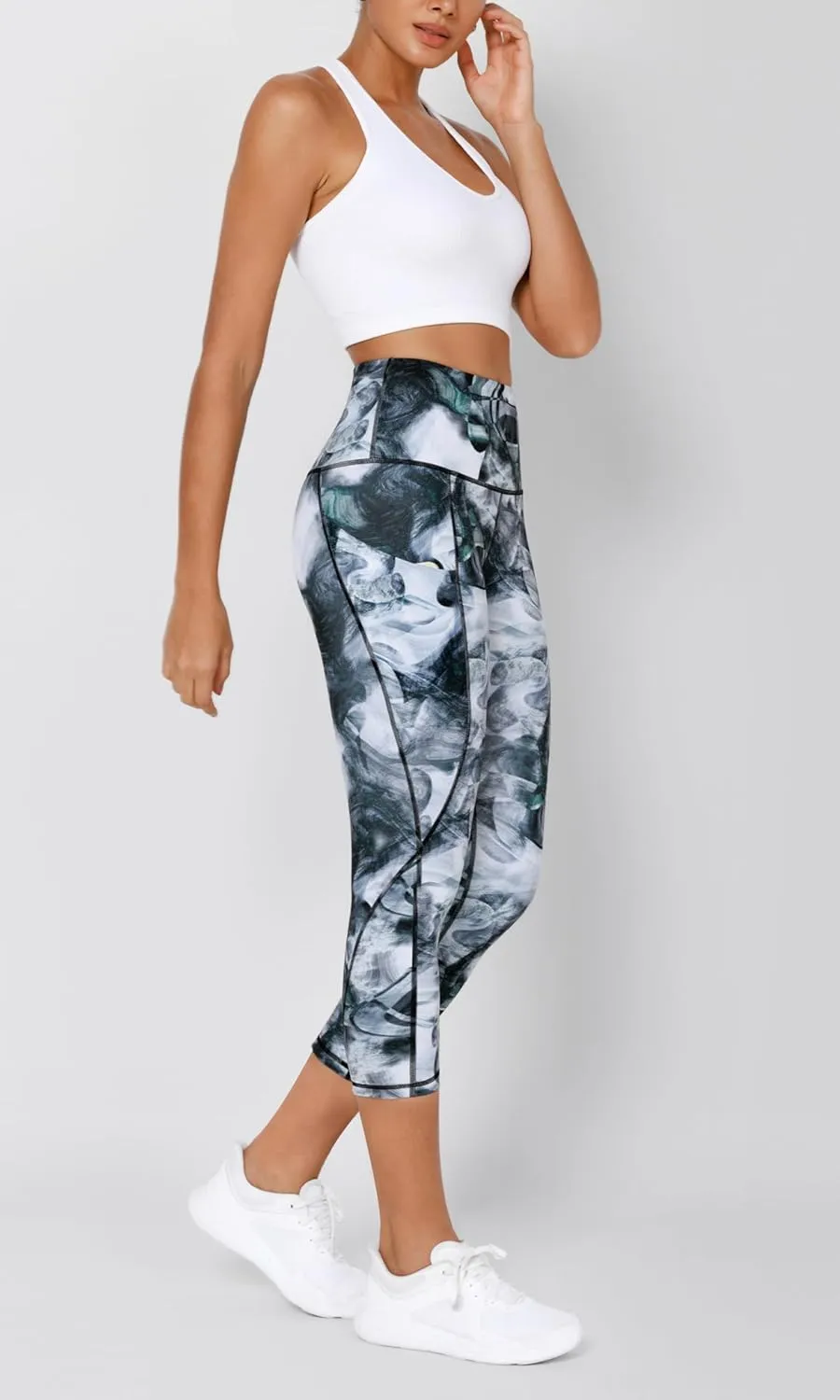 ODODOS Women's High Waisted Yoga Leggings with Pockets, Tummy Control Non See Through Workout Athletic Running Yoga Pants