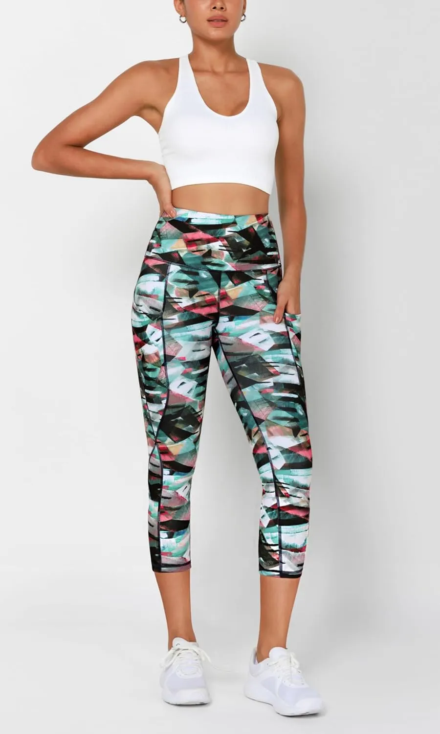 ODODOS Women's High Waisted Yoga Leggings with Pockets, Tummy Control Non See Through Workout Athletic Running Yoga Pants