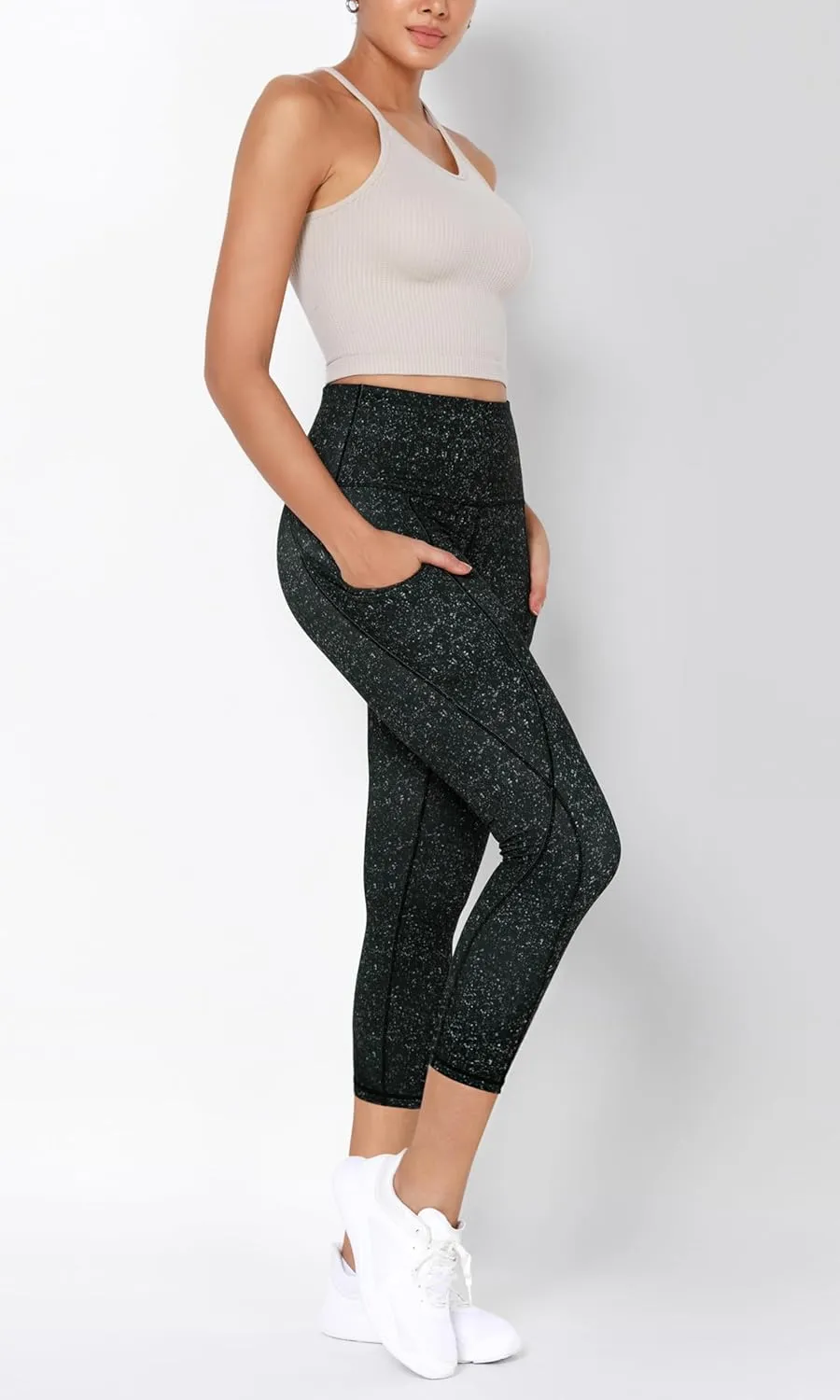 ODODOS Women's High Waisted Yoga Leggings with Pockets, Tummy Control Non See Through Workout Athletic Running Yoga Pants