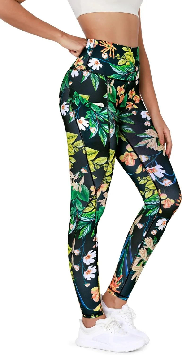 ODODOS Women's High Waisted Yoga Leggings with Pockets, Tummy Control Non See Through Workout Athletic Running Yoga Pants