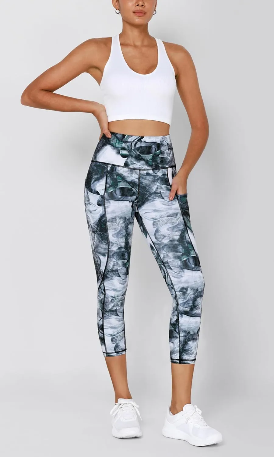 ODODOS Women's High Waisted Yoga Leggings with Pockets, Tummy Control Non See Through Workout Athletic Running Yoga Pants