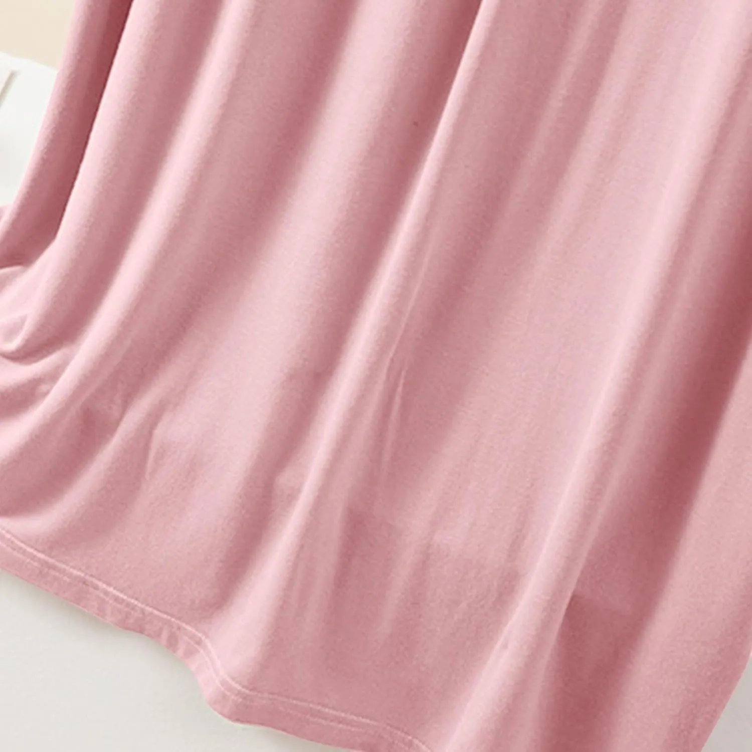 Oplxuo Nightgown for Women Soft Cotton Sleepwear Short Sleeve Sleep Shirt V Neck Pleated Solid Color Nightdress