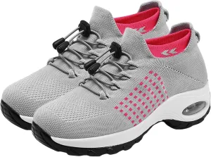 Orthopedic Sneakers for Women Orthopedic Stretch Air Cushion Shoes Breathable Footwear Running Athletic Shoe Healthy&Non-Slip Comfortable Sneakers Fashion Casual Ladies Footwear Thick Bottom