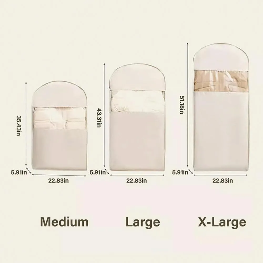 Otherwise Garment Bag, Suspended Dust-Proof Bag for Down Jacket, Space-Saving Garment Bags, Clothe Receiver With Self-Compression Zipp, Used For Clothes Storage (Pink,M)