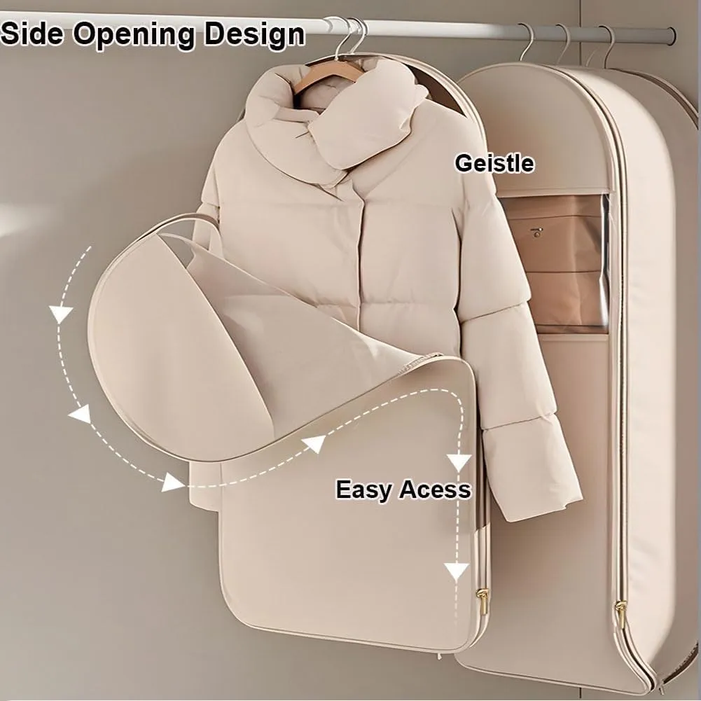 Otherwise Garment Bags, Closet Organizer For Winter Coats, Down Jackets, Heavy Clothes, Dust Proof, Durability Wardrobe Storage (Large Beige)