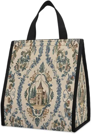 Outdoor Cooler Bags, French Country Style Printed Cooler Bag, Insulated Tote Bag, Grocery Tote Bag