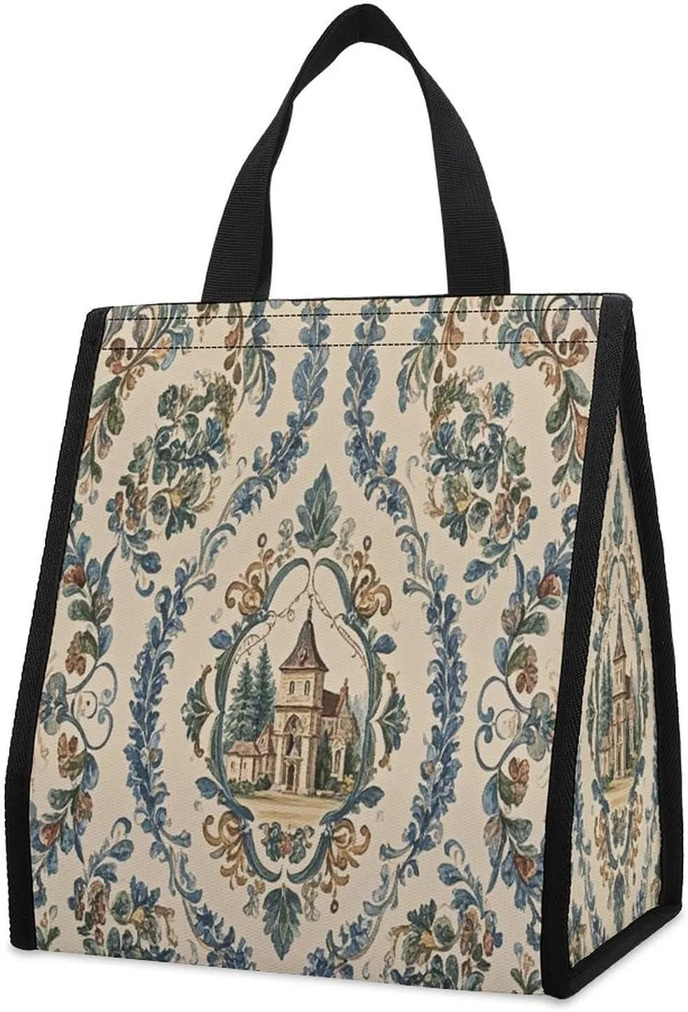 Outdoor Cooler Bags, French Country Style Printed Cooler Bag, Insulated Tote Bag, Grocery Tote Bag