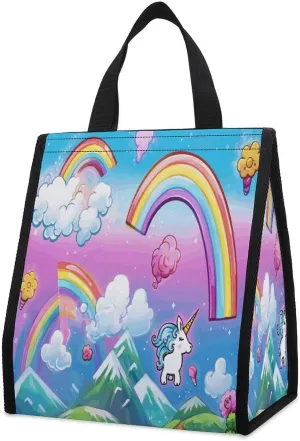 Outdoor Cooler Bags, Rainbow Printed Cooler Bag, Insulated Tote Bag, Grocery Tote Bag