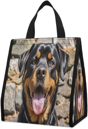 Outdoor Cooler Bags, Rottweiler Dogs Printed Cooler Bag, Insulated Tote Bag, Grocery Tote Bag