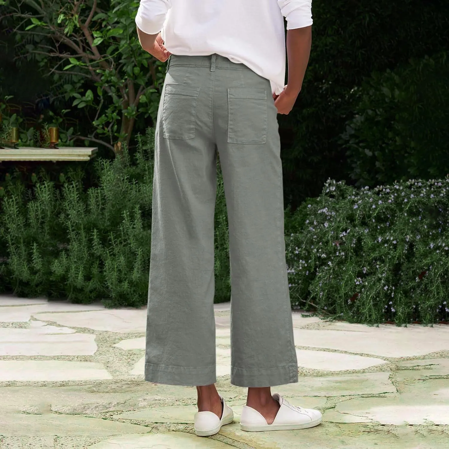 Pants for Women, Straight Leg Casual Pants Peasant Linen Comfortable Fit Trendy