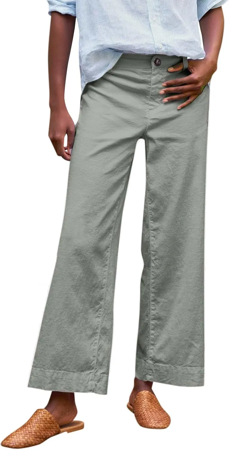 Pants for Women, Straight Leg Casual Pants Peasant Linen Comfortable Fit Trendy