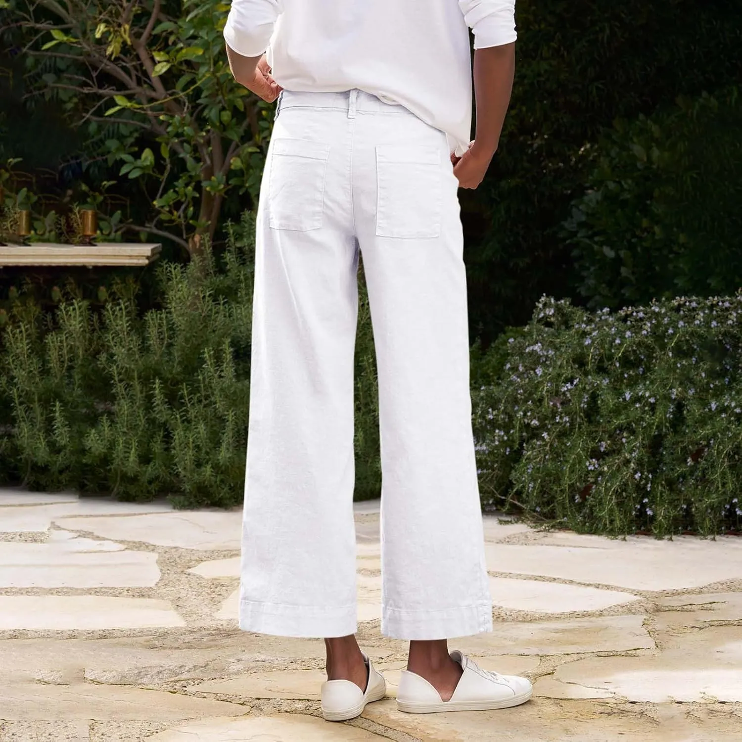 Pants for Women, Straight Leg Peasant Pants Casual Linen Trendy Comfortable Fit