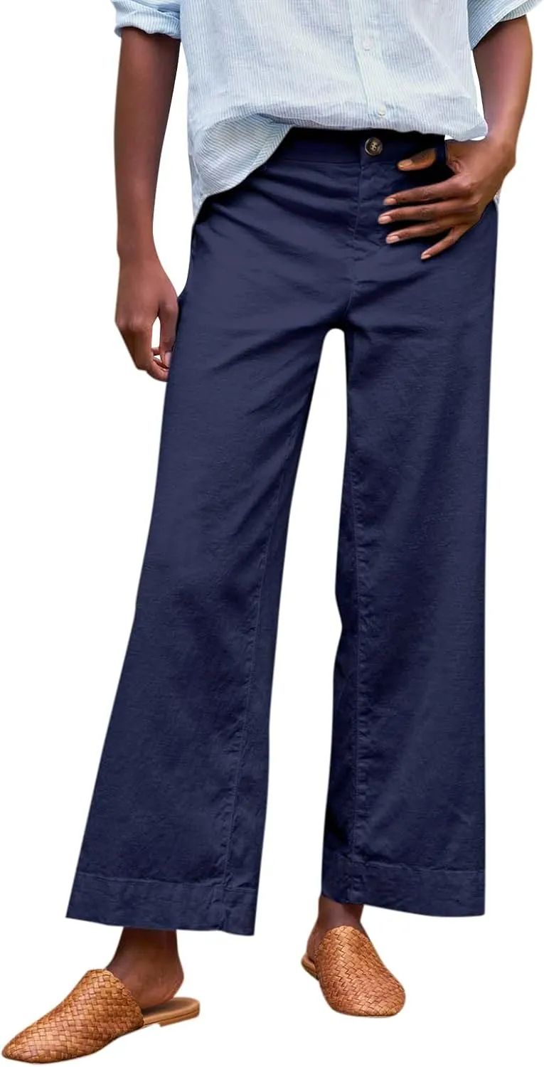 Pants for Women, Straight Leg Peasant Pants Casual Linen Trendy Comfortable Fit