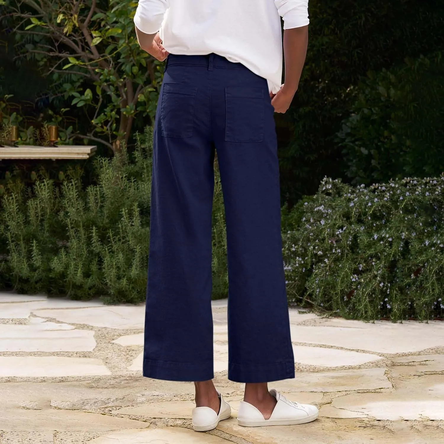 Pants for Women, Straight Leg Peasant Pants Casual Linen Trendy Comfortable Fit