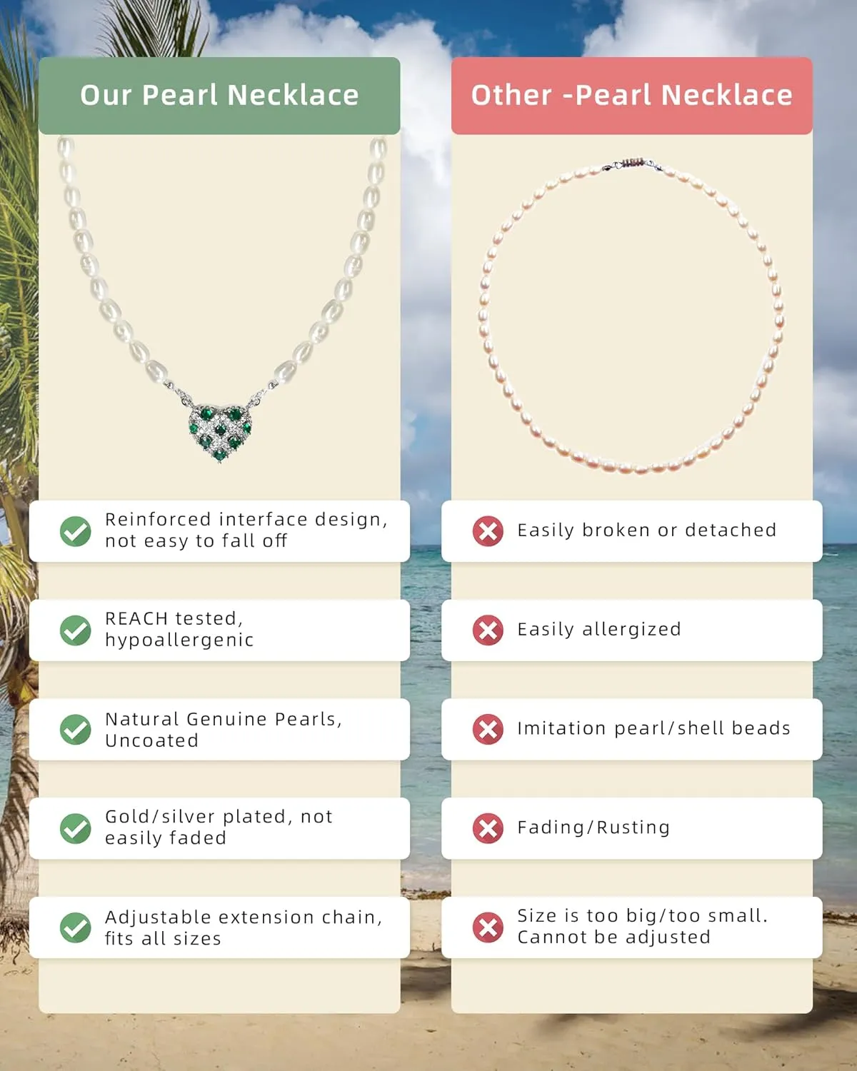 Pearl Necklaces for Women-Real Pearls - Pearl Necklace with Pendant- Dainty 14K Gold/Silver Plated White Pearl Choker & Handmade 6MM Freshwater Pearl Necklace-Elegant Wedding Jewelry Gift