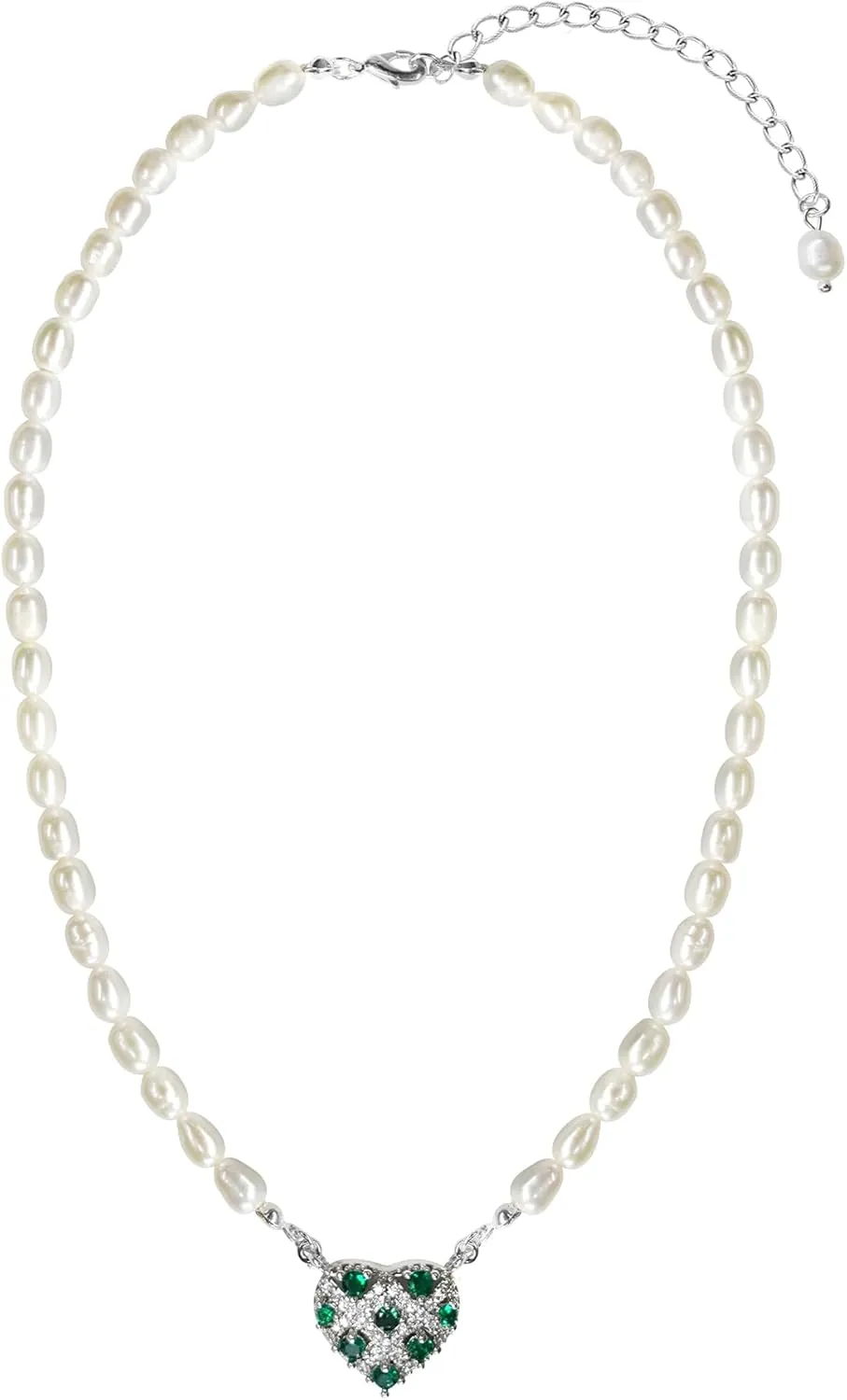 Pearl Necklaces for Women-Real Pearls - Pearl Necklace with Pendant- Dainty 14K Gold/Silver Plated White Pearl Choker & Handmade 6MM Freshwater Pearl Necklace-Elegant Wedding Jewelry Gift