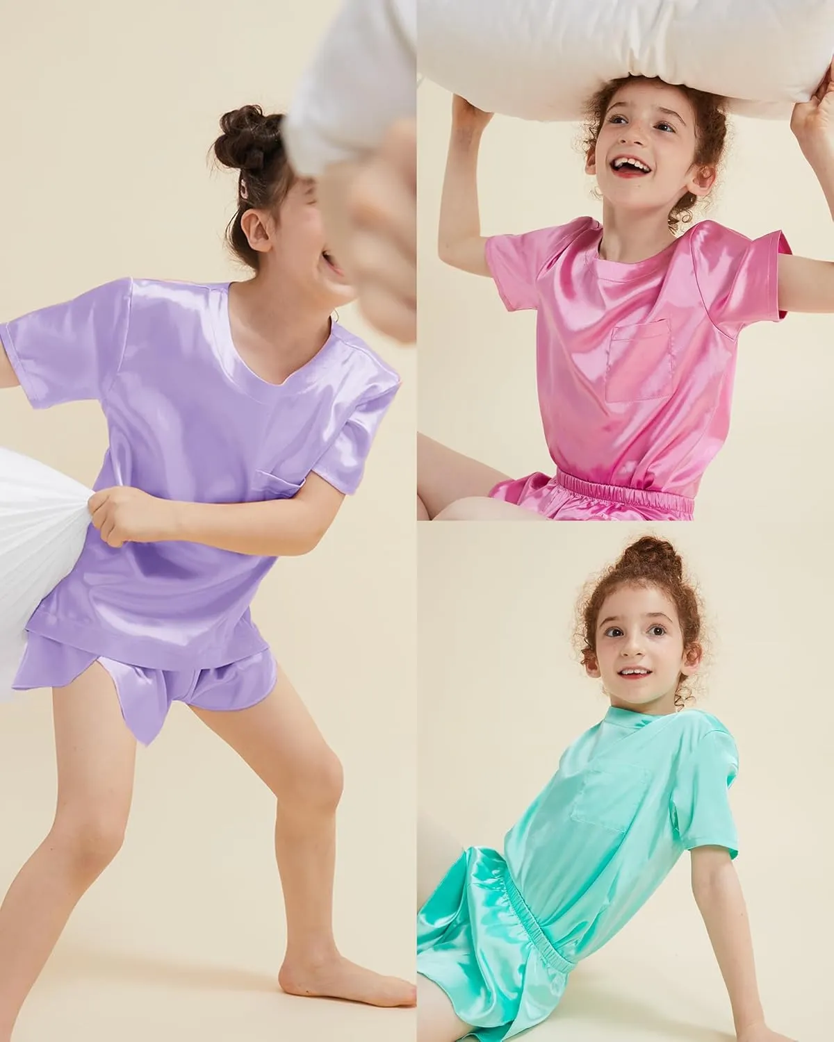 Petite&Me Girls Pajamas, Silk Pajamas for Girls, Pajamas for Kids Size 4-14