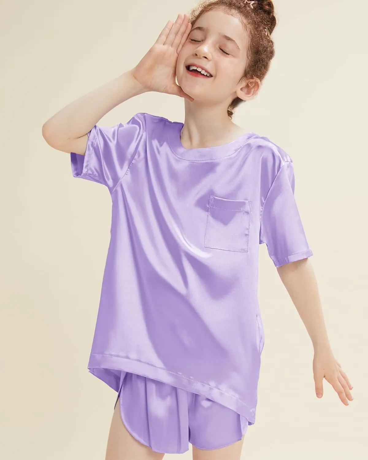 Petite&Me Girls Pajamas, Silk Pajamas for Girls, Pajamas for Kids Size 4-14