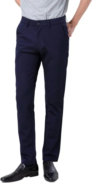 Plaid&Plain Mens Slim Fit Dress Pants Stretch Dress Pants