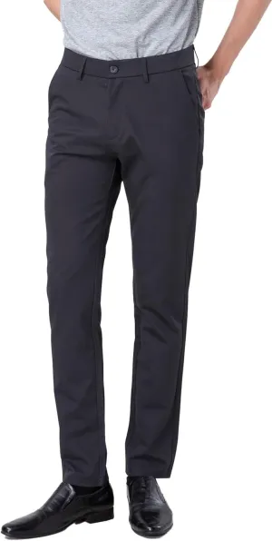 Plaid&Plain Mens Slim Fit Dress Pants Stretch Dress Pants