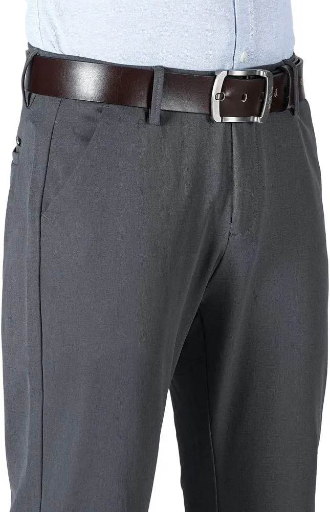 Plaid&Plain Mens Slim Fit Dress Pants Stretch Dress Pants