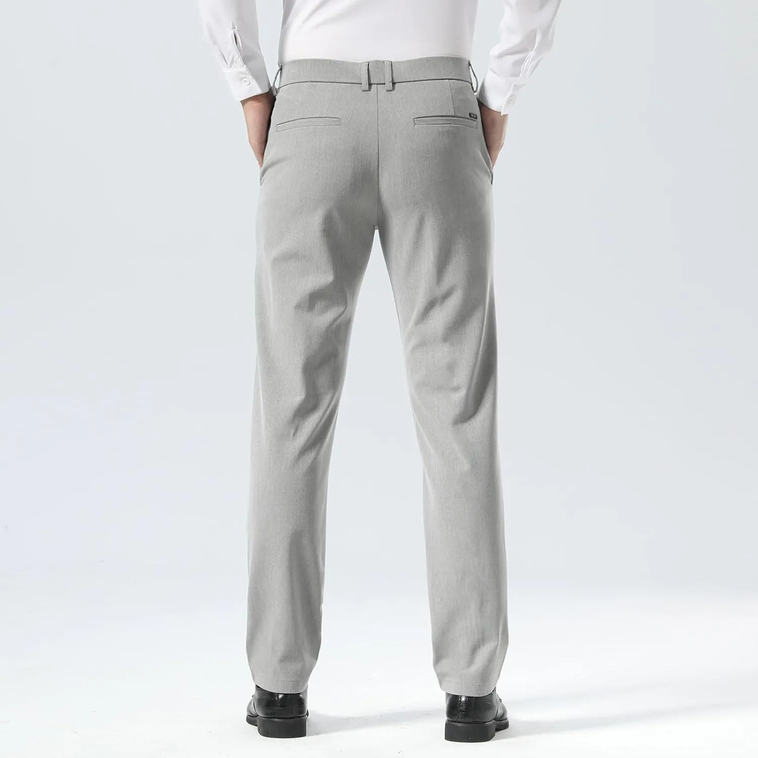Plaid&Plain Mens Slim Fit Dress Pants Stretch Dress Pants