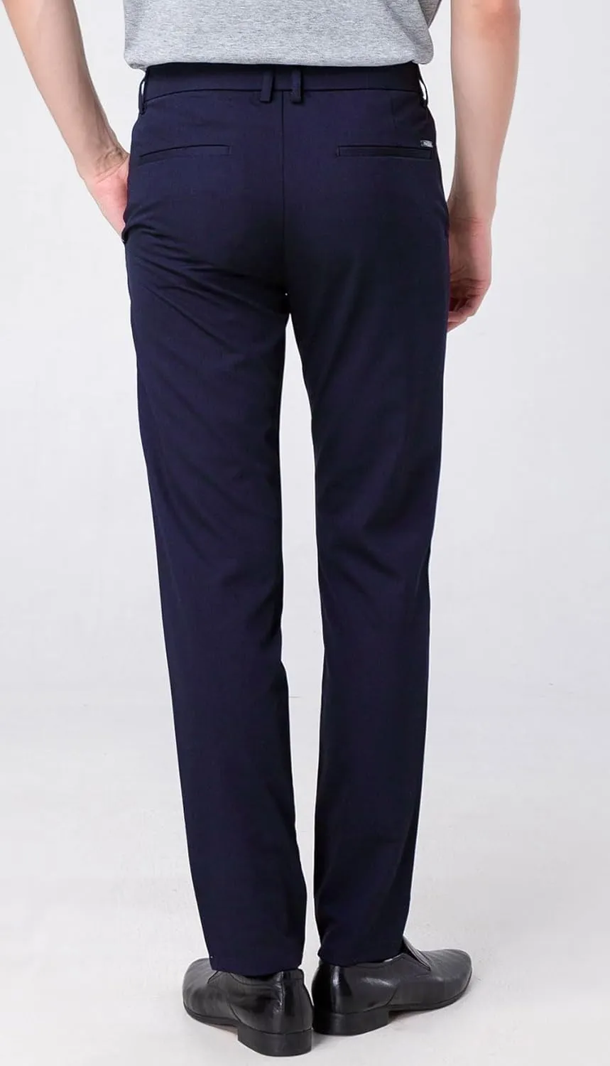 Plaid&Plain Mens Slim Fit Dress Pants Stretch Dress Pants